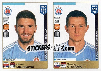 Sticker Marko Milinkovic / Samuel Štefánik - FIFA 365: 2015-2016 - Panini