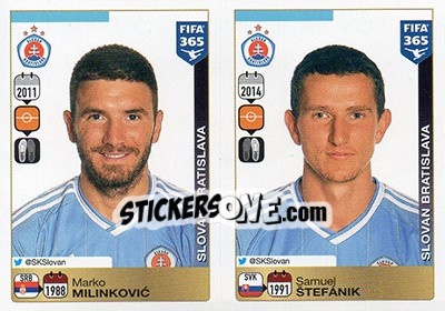 Sticker Marko Milinkovic / Samuel Štefánik - FIFA 365: 2015-2016 n. E23-E24 - Panini