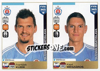 Sticker František Kubík / Karol Mészáros - FIFA 365: 2015-2016 - Panini