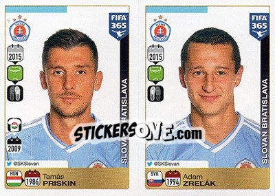 Sticker Tamás Priskin / Adam Zrelák - FIFA 365: 2015-2016 n. E29-E30 - Panini