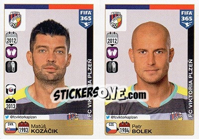 Sticker Matúš Kozácik / Petr Bolek - FIFA 365: 2015-2016 n. E32-E33 - Panini