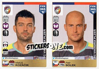 Cromo Matúš Kozácik / Petr Bolek - FIFA 365: 2015-2016 - Panini