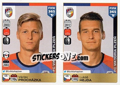 Sticker Václav Procházka-Lukáš Hejda - FIFA 365: 2015-2016 - Panini
