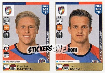 Sticker František Rajtoral-Jan Kopic - FIFA 365: 2015-2016 n. E40-E41 - Panini