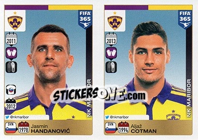 Sticker Jasmin Handanovic / Aljaž Cotman - FIFA 365: 2015-2016 - Panini