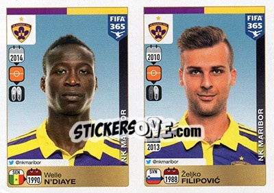 Figurina Welle N'Diaye-Željko Filipovic - FIFA 365: 2015-2016 n. F23-F24 - Panini