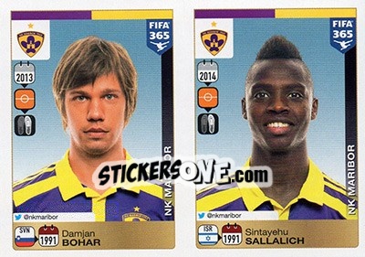 Figurina Damjan Bohar-Sintayehu Sallalich - FIFA 365: 2015-2016 n. F25-F26 - Panini