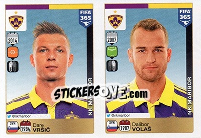 Figurina Dare Vršic-Dalibor Volaš - FIFA 365: 2015-2016 n. F27-F28 - Panini