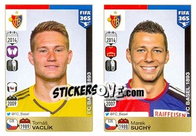 Sticker Tomáš Vaclík- Marek Suchý - FIFA 365: 2015-2016 - Panini