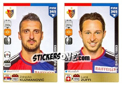 Cromo Zdravko Kuzmanovic -Luca Zuffi - FIFA 365: 2015-2016 - Panini