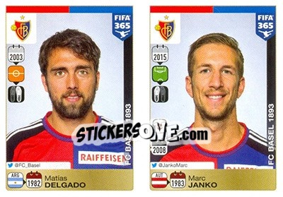 Sticker Matías Delgado-Marc Janko - FIFA 365: 2015-2016 - Panini