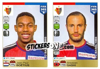 Sticker Jean-Paul Boëtius- Shkëlzen Gashi - FIFA 365: 2015-2016 - Panini