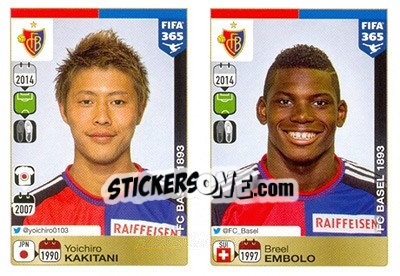 Sticker Yoichiro Kakitani-Breel Embolo - FIFA 365: 2015-2016 - Panini