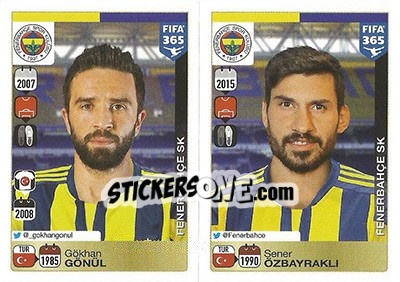 Cromo Gökhan Gönül-Sener Özbayrakli - FIFA 365: 2015-2016 - Panini