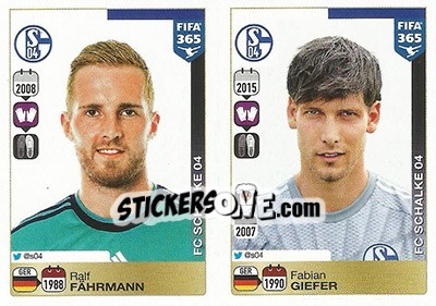 Sticker Ralf Fährmann / Fabian Giefer - FIFA 365: 2015-2016 n. P2-P3 - Panini