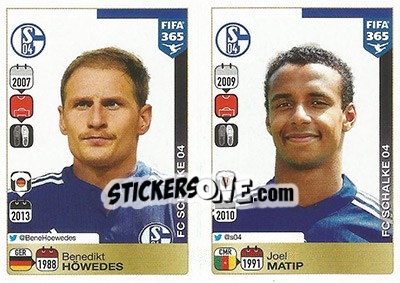 Sticker Benedikt Höwedes / Joël Matip - FIFA 365: 2015-2016 - Panini