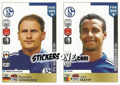 Sticker Benedikt Höwedes / Joël Matip - FIFA 365: 2015-2016 n. P4-P5 - Panini