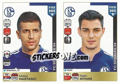 Cromo Matija Nastasic / Kaan Ayhan - FIFA 365: 2015-2016 - Panini