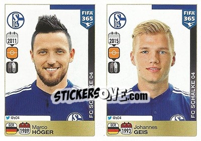 Sticker Marco Höger / Johannes Geis - FIFA 365: 2015-2016 n. P12-P16 - Panini