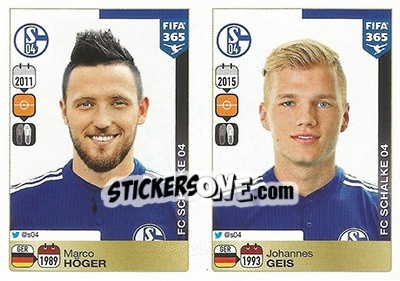 Figurina Marco Höger / Johannes Geis - FIFA 365: 2015-2016 - Panini