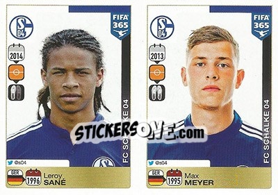 Sticker Leroy Sané / Max Meyer - FIFA 365: 2015-2016 n. P25-P26 - Panini