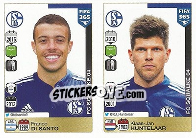 Sticker Franco Di Santo / Klaas-Jan Huntelaar - FIFA 365: 2015-2016 n. P27-P28 - Panini