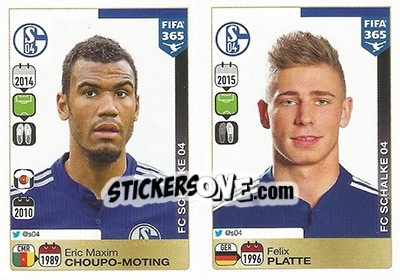 Sticker Eric Maxim Choupo-Moting / Felix Platte - FIFA 365: 2015-2016 n. P29-P30 - Panini