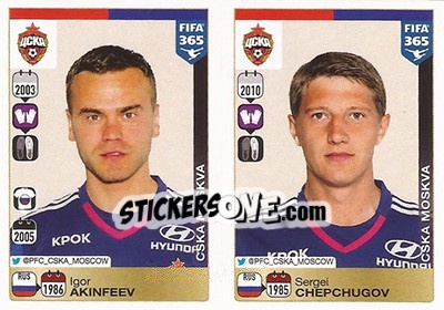 Sticker Igor Akinfeev / Sergei Chepchugov - FIFA 365: 2015-2016 n. Q2-Q3 - Panini