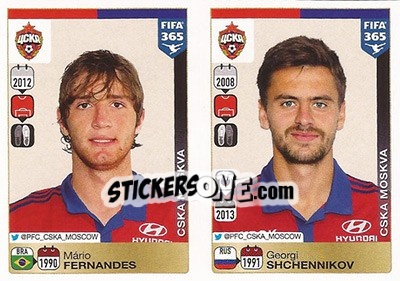 Sticker Mario Fernandes / Georgi Schennikov - FIFA 365: 2015-2016 n. Q8-Q9 - Panini