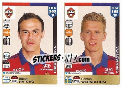 Sticker Bibras Natkho / Pontus Wernbloom - FIFA 365: 2015-2016 - Panini