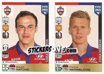Sticker Bibras Natkho / Pontus Wernbloom - FIFA 365: 2015-2016 n. Q12-Q16 - Panini
