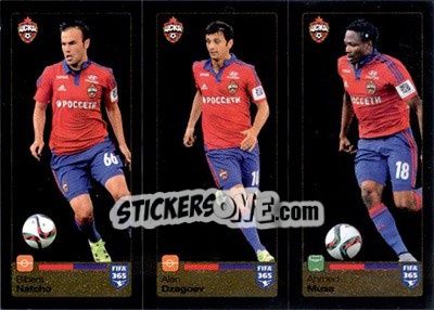 Sticker Bibras Natkho / Alan Dzagoev / Ahmed Musa - FIFA 365: 2015-2016 n. Q20-Q21-Q22 - Panini