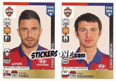 Sticker Zoran Tošic / Alan Dzagoev - FIFA 365: 2015-2016 n. Q23-Q24 - Panini