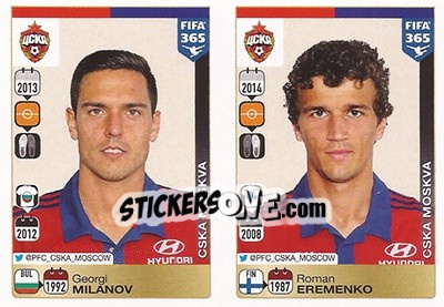 Sticker Georgi Milanov / Roman Eremenko - FIFA 365: 2015-2016 n. Q25-Q26 - Panini