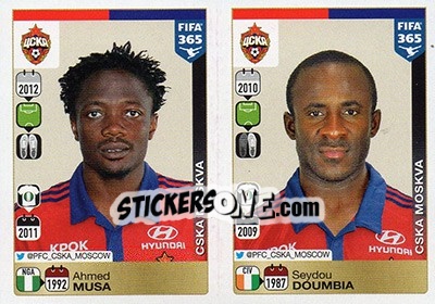 Sticker Ahmed Musa / Seydou Doumbia - FIFA 365: 2015-2016 - Panini