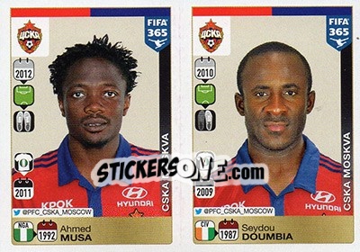 Sticker Ahmed Musa / Seydou Doumbia - FIFA 365: 2015-2016 n. Q29-Q30 - Panini