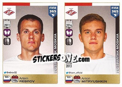 Sticker Artem Rebrov / Anton Mitryushkin - FIFA 365: 2015-2016 n. Q32-Q33 - Panini