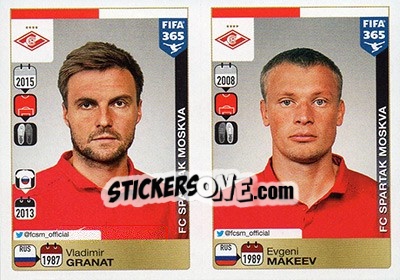 Sticker Vladimir Granat / Evgeni Makeev - FIFA 365: 2015-2016 n. Q34-Q35 - Panini
