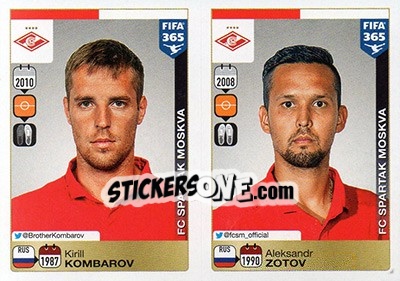 Sticker Kirill Kombarov / Aleksandr Zotov - FIFA 365: 2015-2016 - Panini