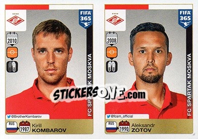Sticker Kirill Kombarov / Aleksandr Zotov - FIFA 365: 2015-2016 n. Q40-Q41 - Panini