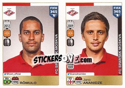 Sticker Rômulo / Jano Ananidze - FIFA 365: 2015-2016 n. Q42-Q46 - Panini