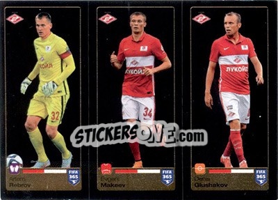 Sticker Artem Rebrov / Evgeni Makeev / Denis Glushakov - FIFA 365: 2015-2016 n. Q43-Q44-Q45 - Panini