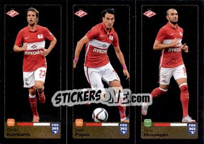 Sticker Dmitri Kombarov / Ivelin Popov / Yura Movsisyan - FIFA 365: 2015-2016 n. Q50-Q51-Q52 - Panini