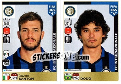 Sticker Davide Santon / Dodô - FIFA 365: 2015-2016 n. R10-R11 - Panini