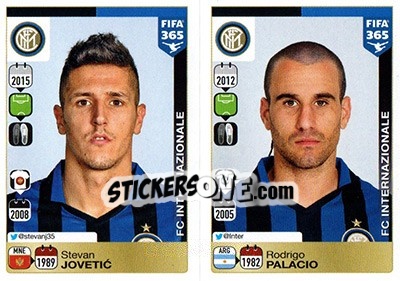 Cromo Stevan Jovetic / Rodrigo Palacio - FIFA 365: 2015-2016 - Panini