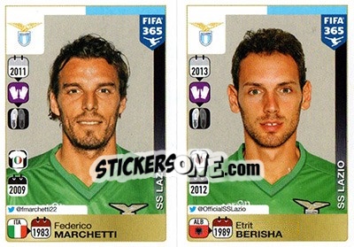 Sticker Federico Marchetti / Etrit Berisha - FIFA 365: 2015-2016 n. R32-R33 - Panini