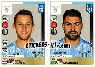 Sticker Stefan de Vrij / Mauricio - FIFA 365: 2015-2016 n. R34-R35 - Panini