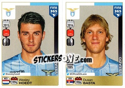 Sticker Wesley Hoedt / Dusan Basta - FIFA 365: 2015-2016 n. R36-R37 - Panini
