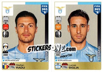 Sticker Stefan Radu / Lucas Biglia - FIFA 365: 2015-2016 n. R38-R39 - Panini