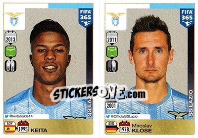 Sticker Keita Balde / Miroslav Klose - FIFA 365: 2015-2016 n. R57-R58 - Panini